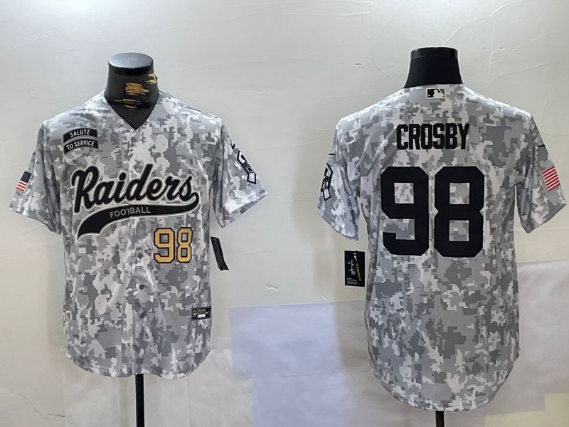 Men Oakland Raiders #98 Crosby Nike Arctic Camo 2024 Salute to Service Limited NFL Jersey style 1->oakland raiders->NFL Jersey